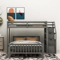 Twin over Full Loft Bed with Staircase, Storage Bed, White