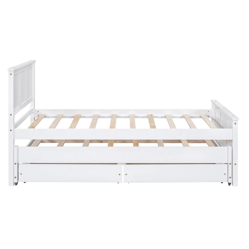 Lit plateforme Twin Pine avec lit gigogne et tiroirs