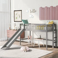 Lit mezzanine bas en pin avec toboggan