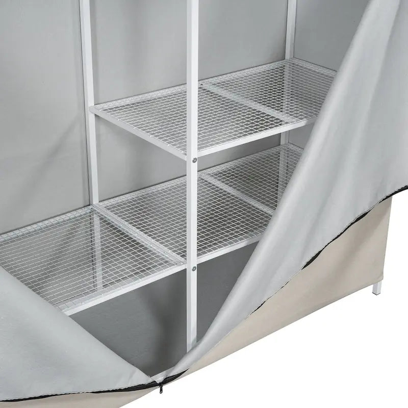 Lit mezzanine simple en métal avec armoire et étagères de rangement pour enfants